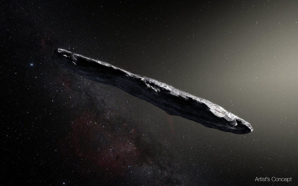 Artist Concept of what 'Oumuamua looked like