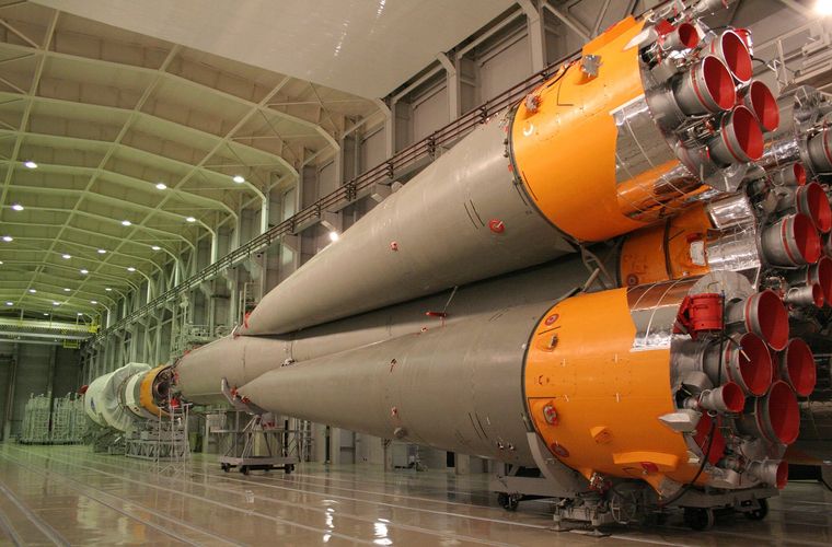 The Russian Soyuz rocket (shown here) has a similar design to the Nuri rocket made and launched by South Korea