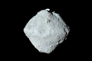 Asteroid Ryugu, photographed by the Japanese Hayabusa-2 spacecraft (Credit: JAXA).