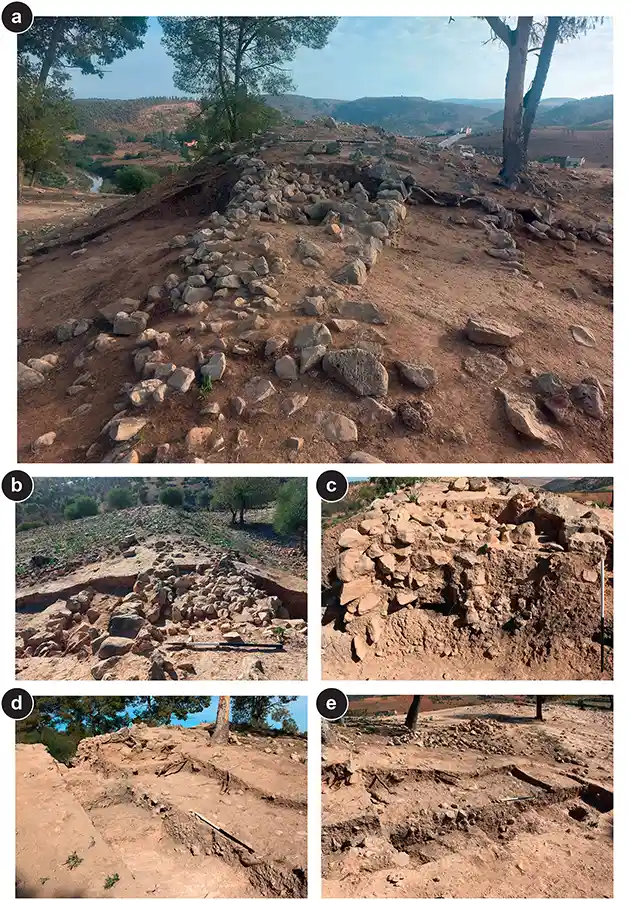 Excavation views of Trench 3 at Oued Beht reveal Wall B1 and an earlier wall beneath it, part of a multiphase fortification complex dating back roughly 4,000 years. (Image Source: Lucarini et al., Libyan Studies)
